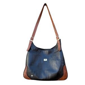 Vintage Charles-Huber large shoulder or crossbody. Leather exterior & interior.